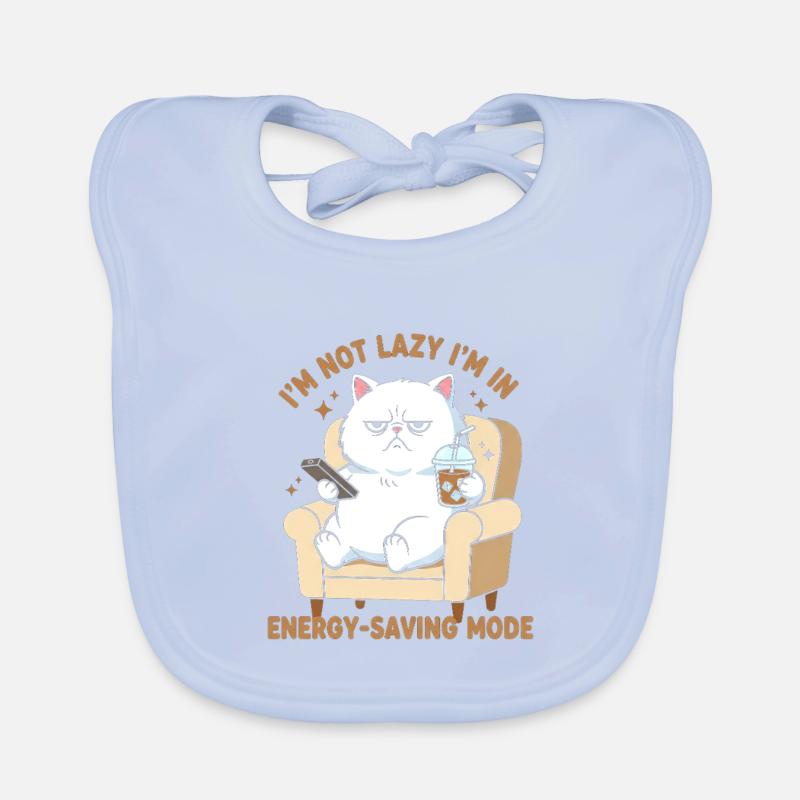 I'm Not Lazy—Power Saving Cat Organic Baby Bibs