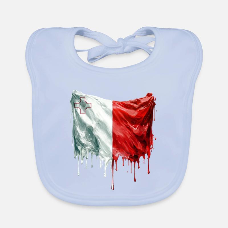 Peinture colorée du drapeau maltais Bavoir bio Bébé