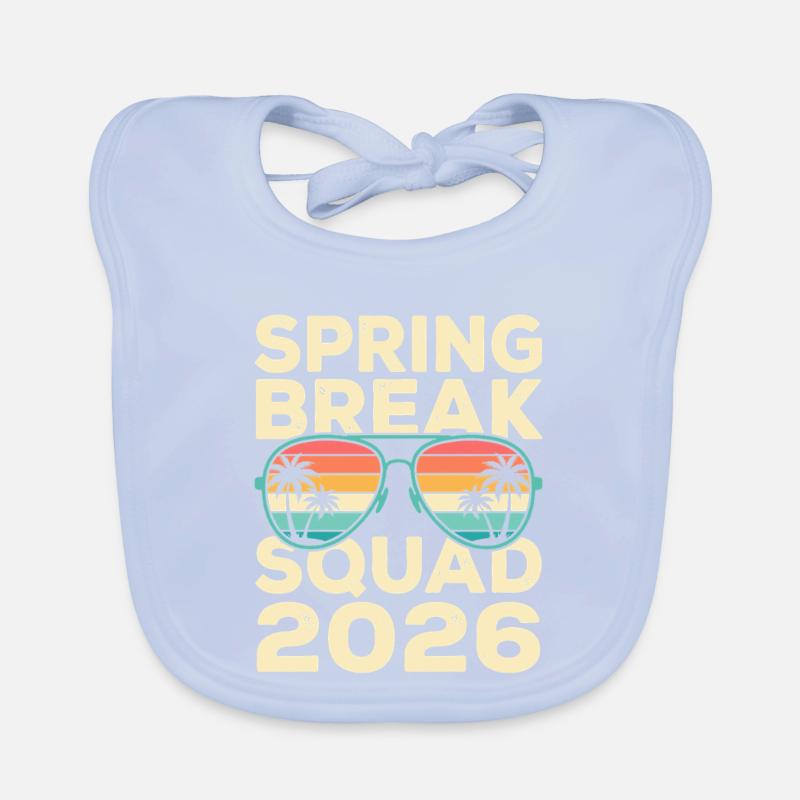 Spring Break Squad 2026 Retro Palmboom Ontwerp Bio-slabbetje voor baby's