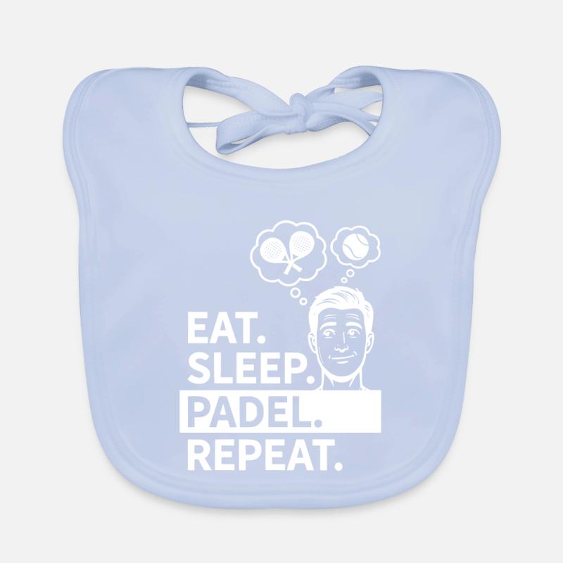 Eat Sleep Padel Repeat Sportler Statement Baby Bio-Lätzchen