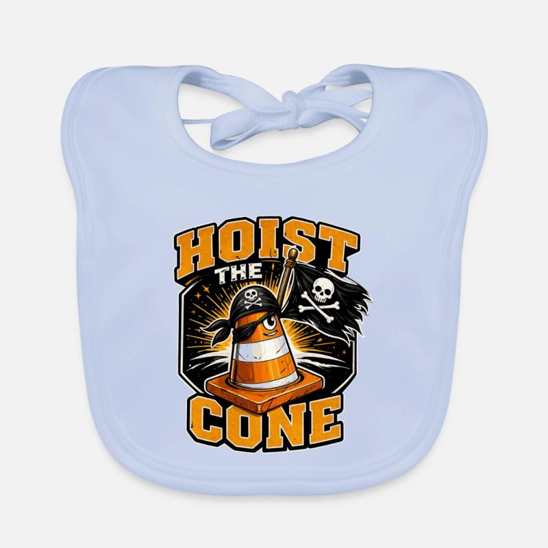 Construction Worker Road Construction Traffic Cone Organic Baby Bibs