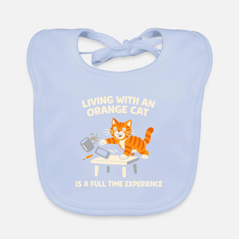 Chat Orange Chaos Drôle de Mème Chat Orange Tigré Bavoir bio Bébé