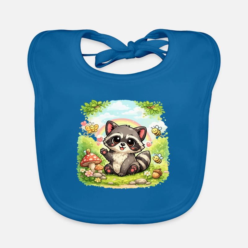 Petit raton laveur dans un paradis fleuri Bavoir bio Bébé