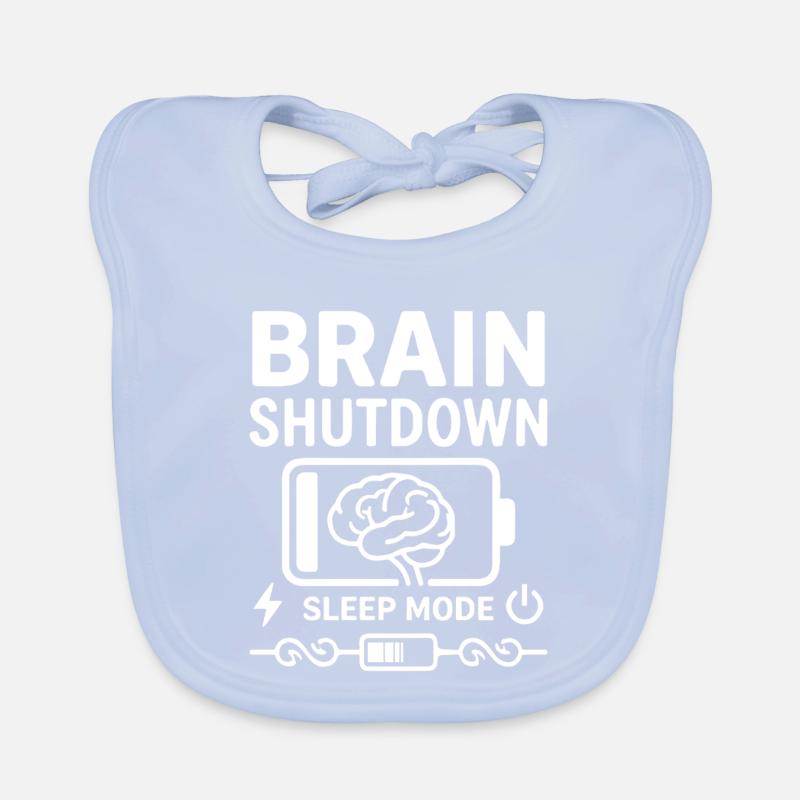 Brain Shutdown Sleep Mode Humor Akku Leer Baby Bio-Lätzchen