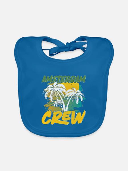 Amsterdam Crew - Baby Bio-Lätzchen - Pfauenblau