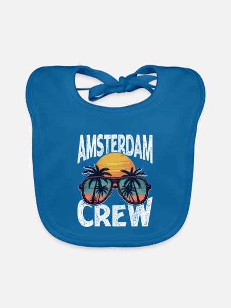 Amsterdam Crew - Baby Bio-Lätzchen - Pfauenblau