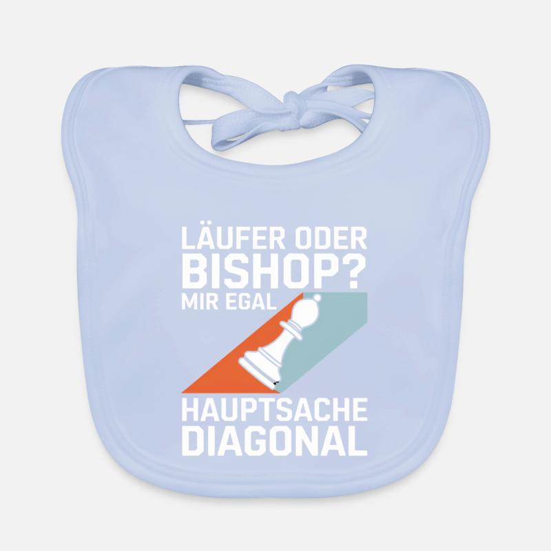 Läufer oder Bishop? Diagonal-Humor Baby Bio-Lätzchen
