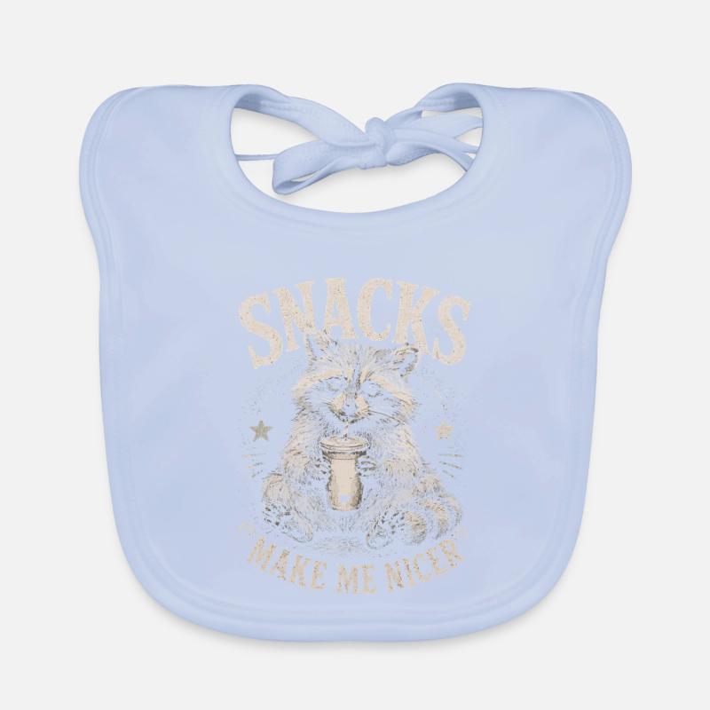 Raccoon, Snacks Make Me Nicer Organic Baby Bibs