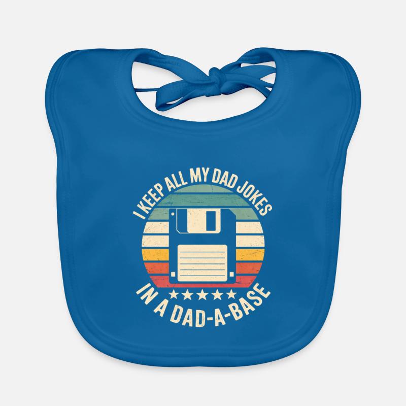 Retro Floppy Disk Humor Dad Jokes Database Database Organic Baby Bibs