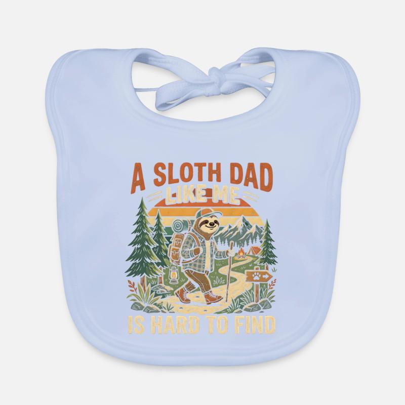Sloth Dad Hiking Adventure Organic Baby Bibs