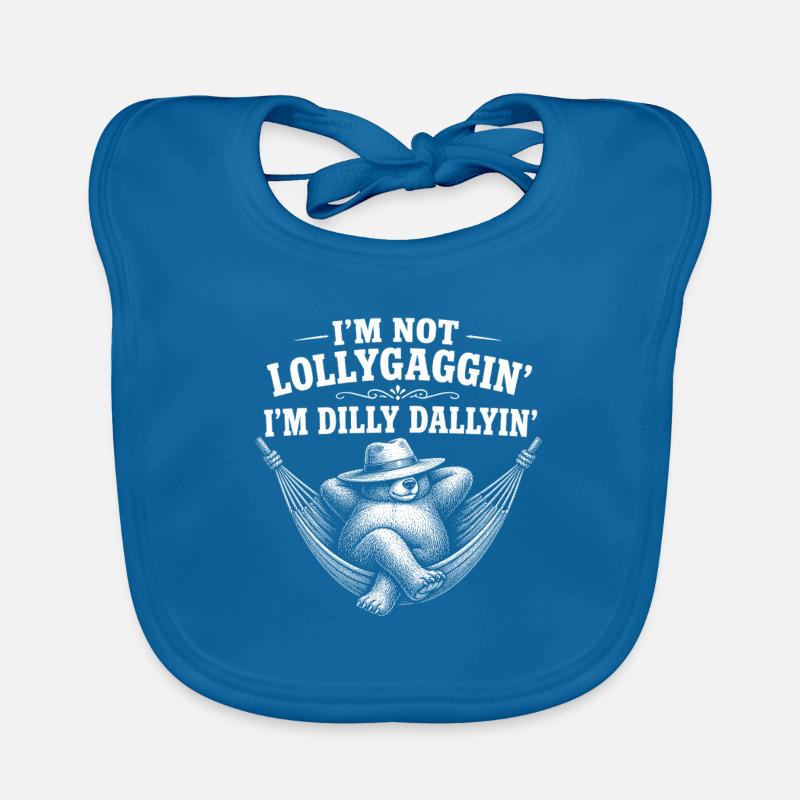 I don't dawdle, I dawdle, lazy bear Organic Baby Bibs