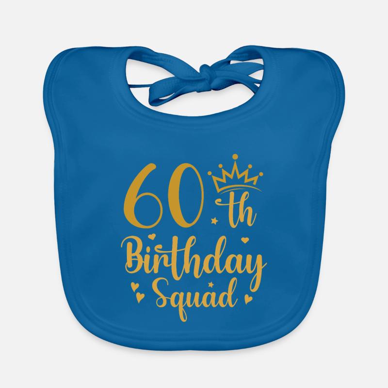 60th Birthday Squad Organic Baby Bibs