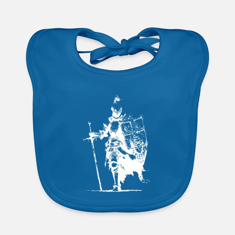 Silhouette de chevalier avec bannière et épée Bavoir bio Bébé