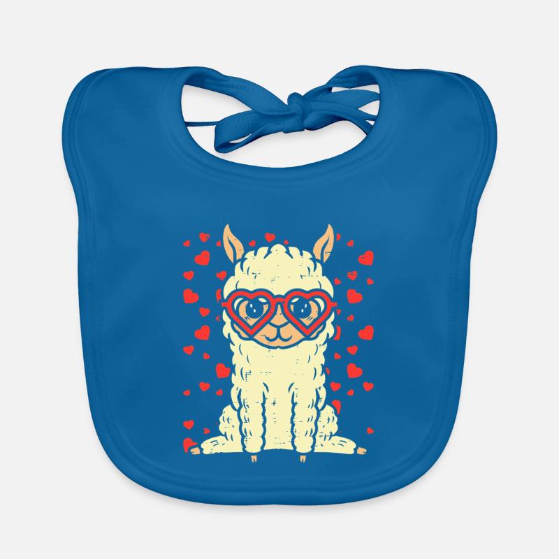 Valentine Llama  Organic Baby Bibs