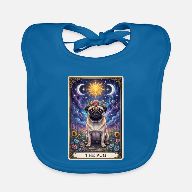 Sonnenmond Mops Tarot Illustration Baby Bio-Lätzchen