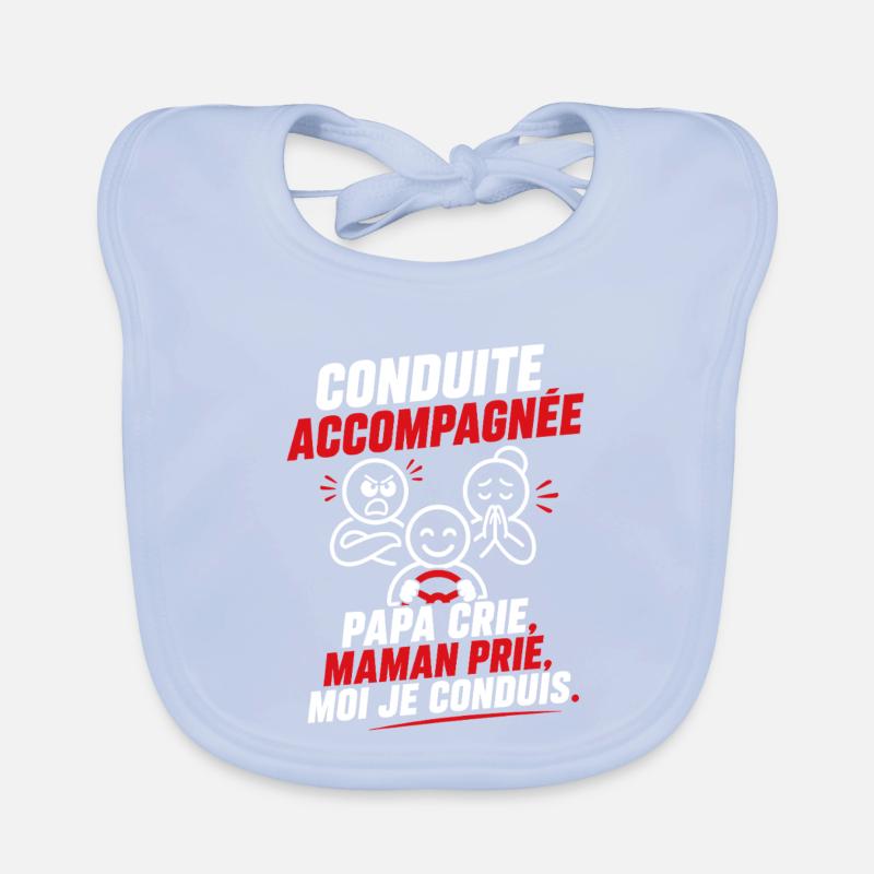 Conduite Accompagnée Papa Crie Bavoir bio Bébé