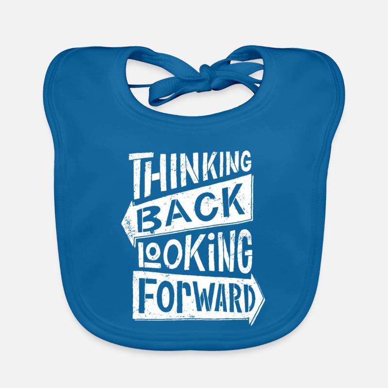 thinking back looking forward - Baby Bio-Lätzchen - Pfauenblau
