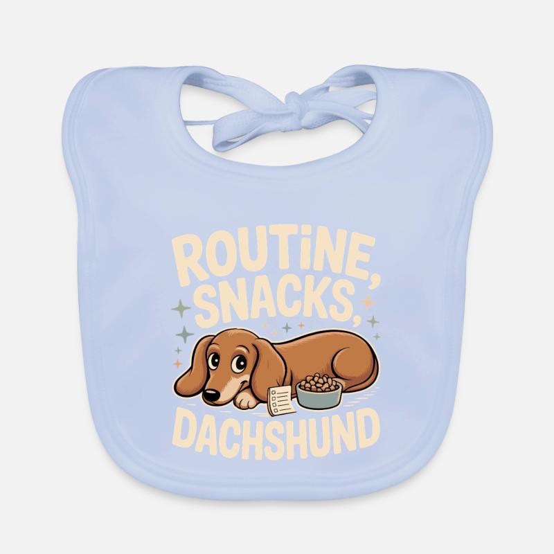 Routine Snacks Dachshund Organic Baby Bibs