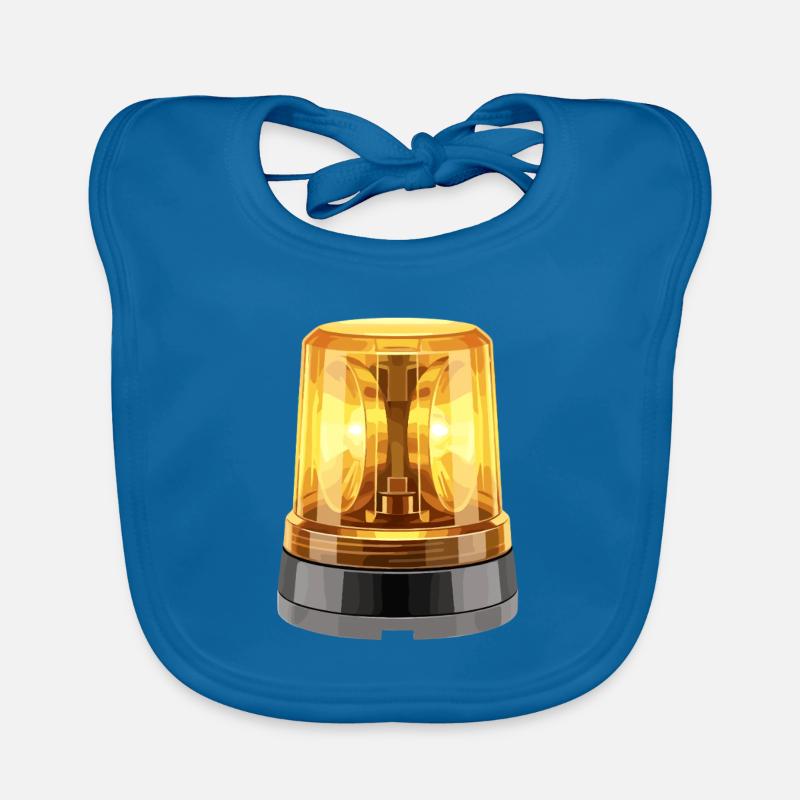 Orange Siren Construction Site Hyper Realistic Organic Baby Bibs