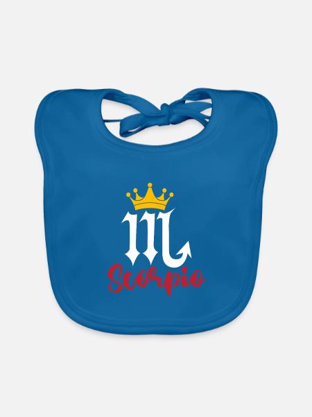 Sternzeichen Skorpion - Baby Bio-Lätzchen - Pfauenblau