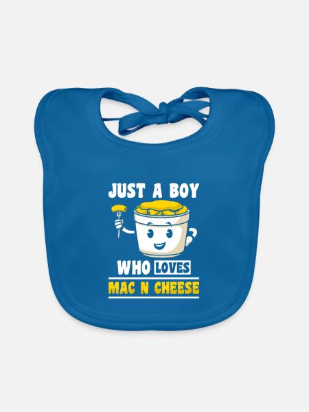 Makkaroni und Käse Mac and Cheese - Baby Bio-Lätzchen - Pfauenblau