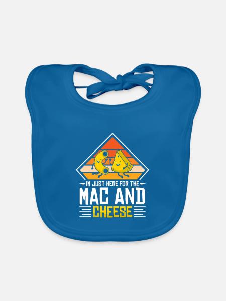 Makkaroni und Käse Mac and Cheese - Baby Bio-Lätzchen - Pfauenblau