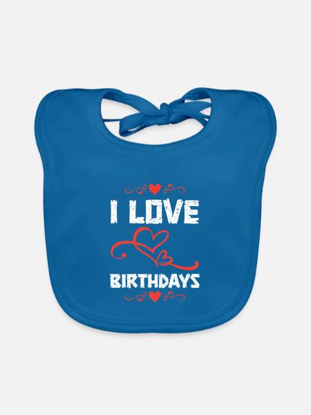 I Live Birthdays Shirt - Baby Bio-Lätzchen - Pfauenblau