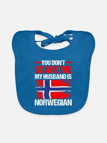 You don't scare me norwegian husband - Baby Bio-Lätzchen - Pfauenblau - Vorne
