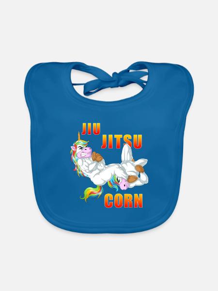 Jiu-Jitsu-Einhorn - Baby Bio-Lätzchen - Pfauenblau