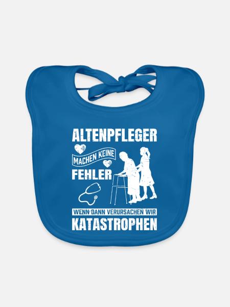 Altenpfleger Geschenk Altenpflege Pflegefachkraft - Baby Bio-Lätzchen - Pfauenblau