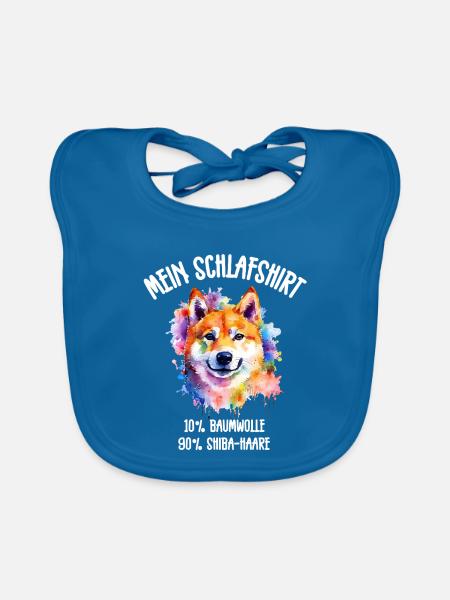 Shiba Inu Schlafshirt Bunt - Baby Bio-Lätzchen - Pfauenblau