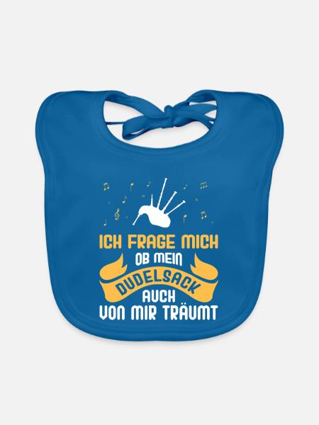 Dudelsackspieler Dudelsack Männer Geschenk - Baby Bio-Lätzchen - Pfauenblau