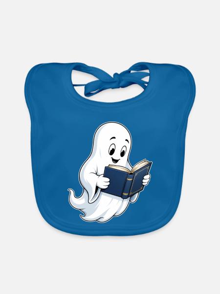 Lesender Geist – Bücherwurm - Baby Bio-Lätzchen - Pfauenblau