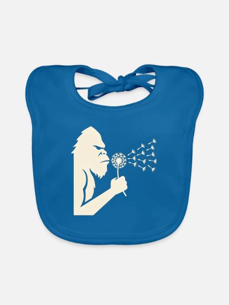 Bigfoot bläst Löwenzahn Vintage - Baby Bio-Lätzchen - Pfauenblau - Vorne