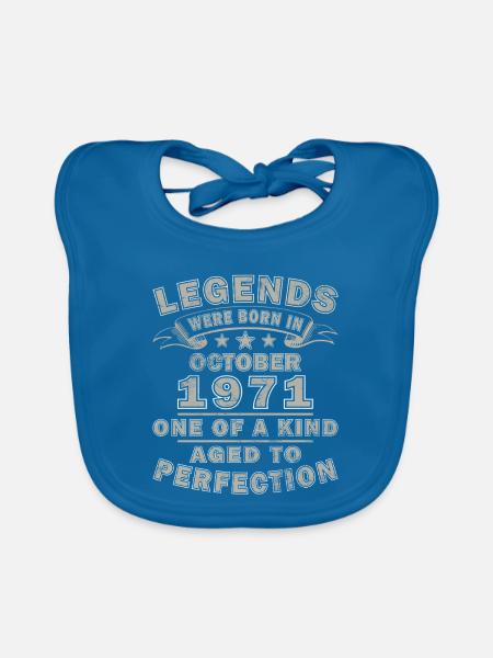 Originaler Oktober 1971 Retro-Stil - Baby Bio-Lätzchen - Pfauenblau - Vorne