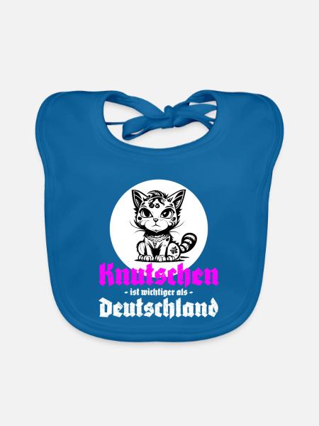 Knutschen ist wichtiger als Deutschland - Baby Bio-Lätzchen - Pfauenblau