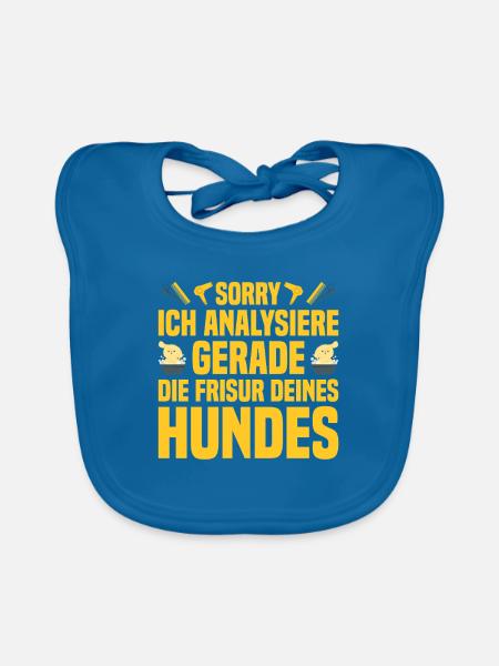 Ich analysiere gerade die Frisur deines Hundes - Baby Bio-Lätzchen - Pfauenblau - Vorne