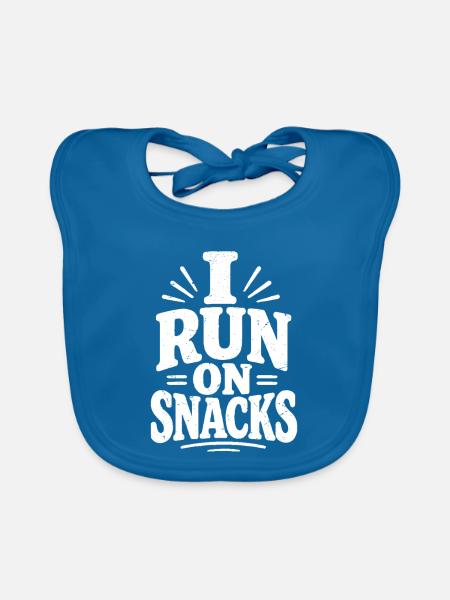 Ich ernähre mich von Snacks - Baby Bio-Lätzchen - Pfauenblau