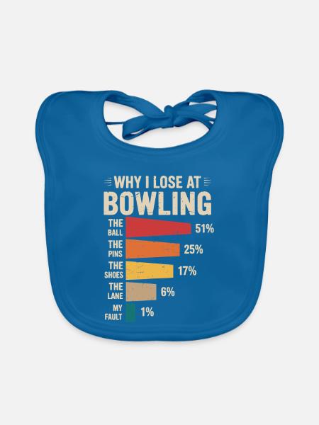 Warum ich beim Bowling verliere - Baby Bio-Lätzchen - Pfauenblau - Vorne