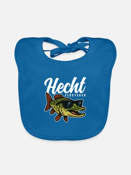 Hecht mit Sonnenbrille - Baby Bio-Lätzchen - Pfauenblau