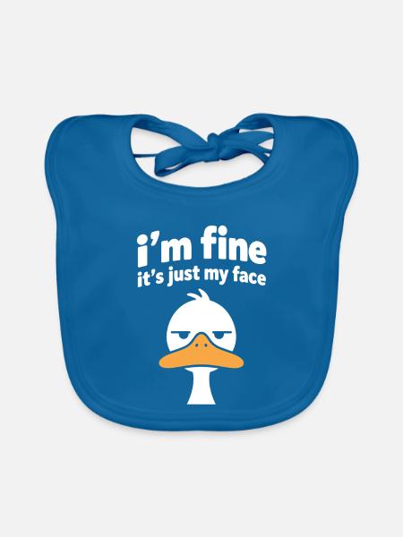 Grumpy Duck Face Meme Tee - Baby Bio-Lätzchen - Pfauenblau
