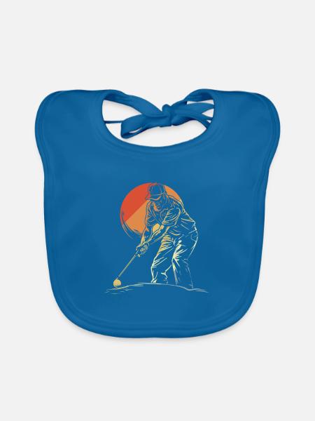 Vintage Golfer Opa - Baby Bio-Lätzchen - Pfauenblau - Vorne