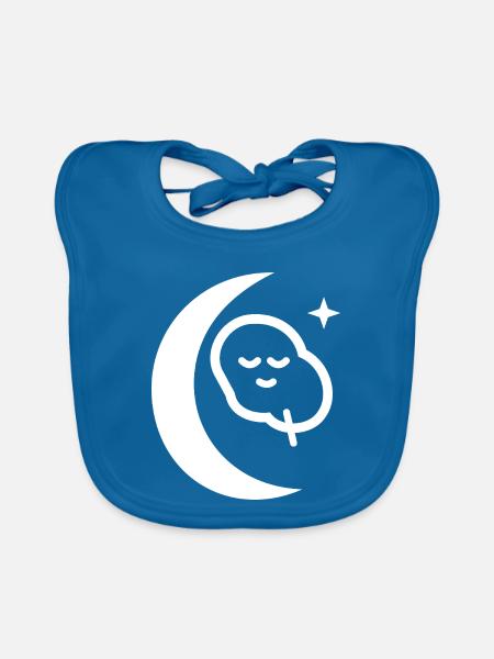 Mondbeschienener Schlafmond-Symbol - Baby Bio-Lätzchen - Pfauenblau - Vorne