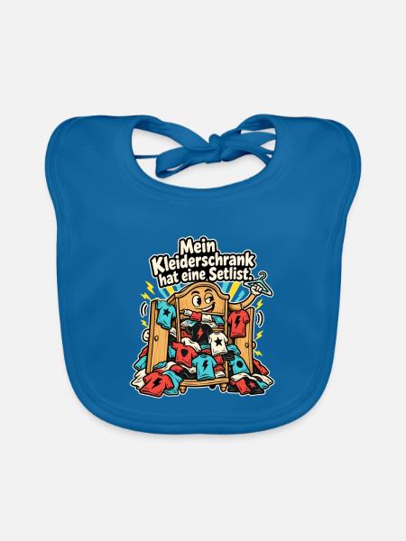 Band Merch Konzertfan Tour Merch Sammler - Baby Bio-Lätzchen - Pfauenblau - Vorne