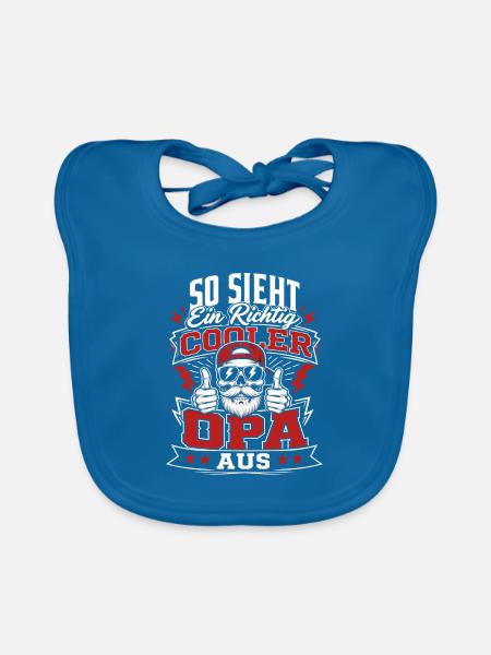 So sieht ein cooler Opa aus - Baby Bio-Lätzchen - Pfauenblau
