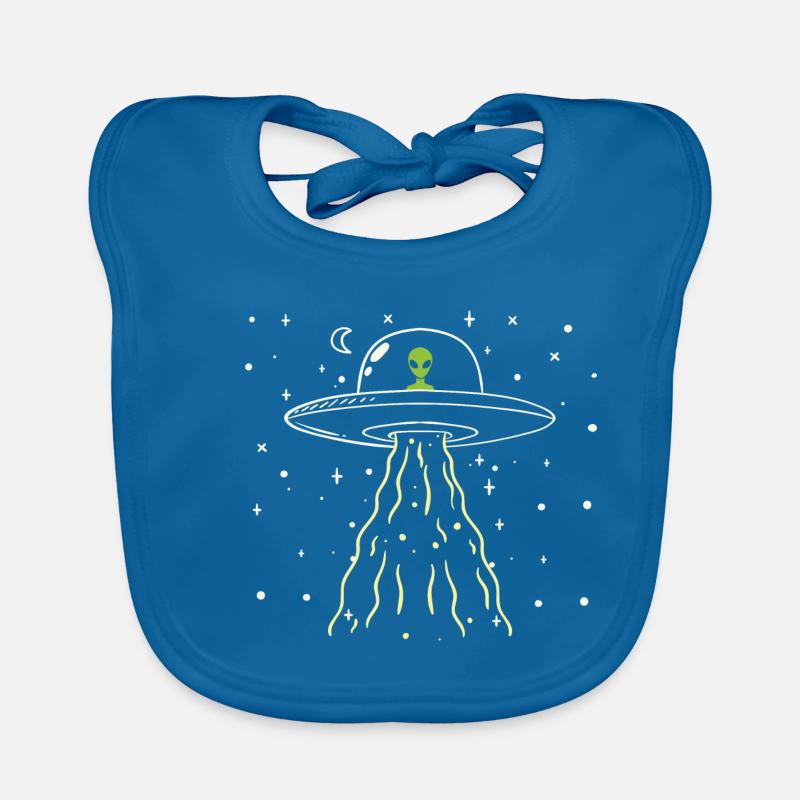 Vaisseau spatial extraterrestre - Bavoir bio Bébé - bleu paon