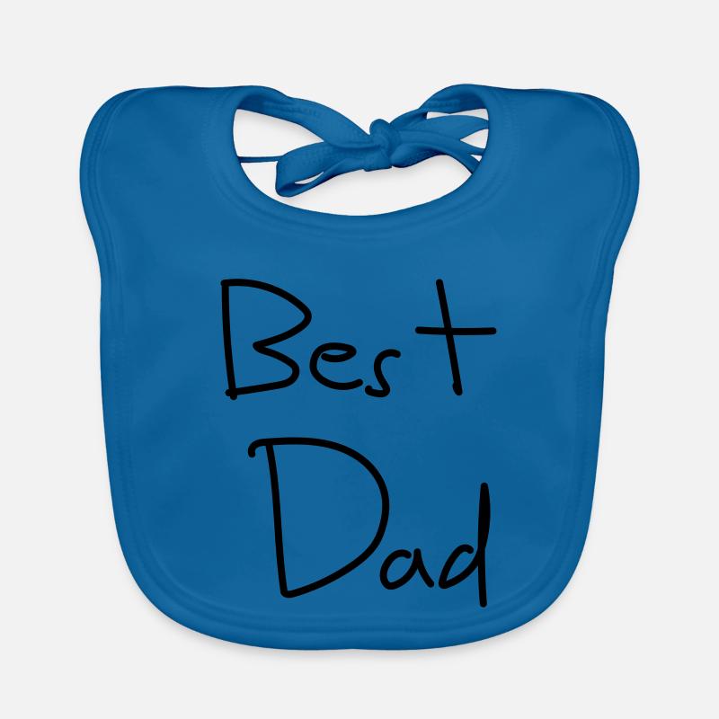 Meilleur papa - Bavoir bio Bébé - bleu paon