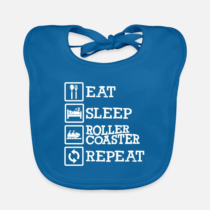 Eat Sleep Roller Coaster Repeat Organic Baby Bibs