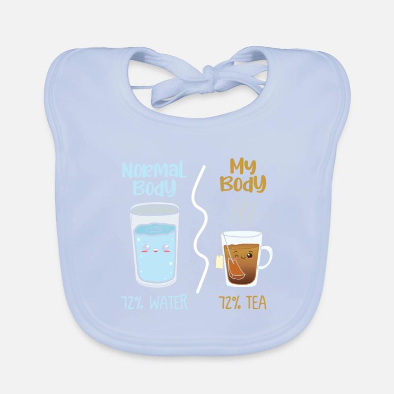 Idée cadeau eau et thé corps normal / mon corps Bavoir bio Bébé