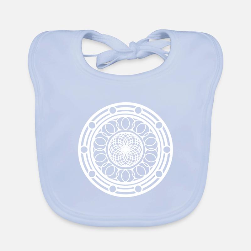 Geometric Flowers Mandala Round Pattern Shape Organic Baby Bibs